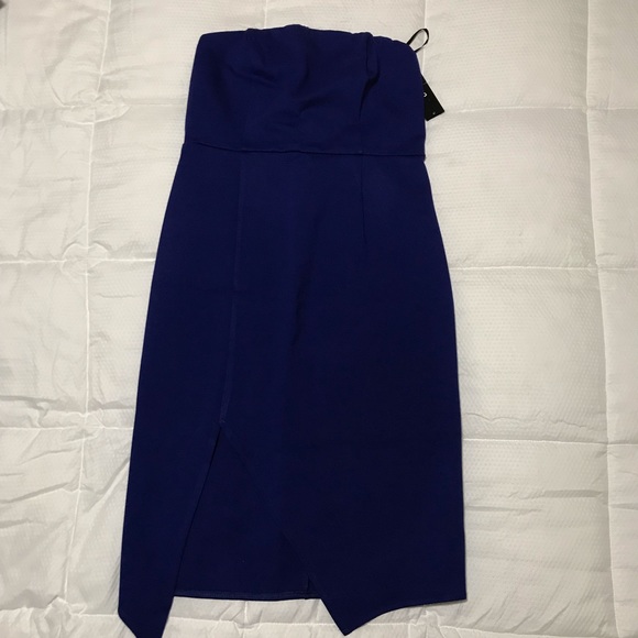 Royal blue strapless bodycon dress - Picture 3 of 6